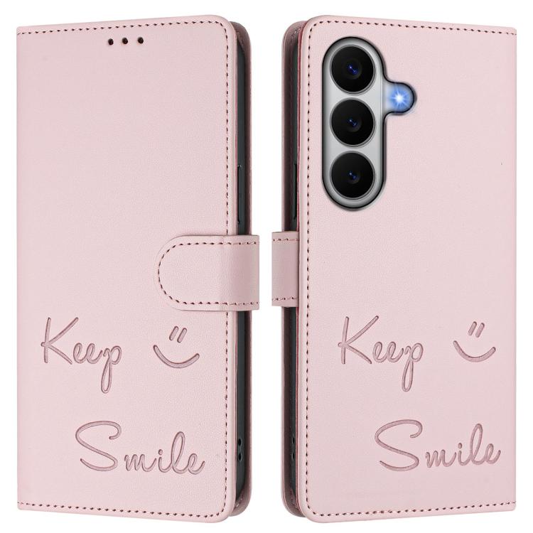 For Galaxy A27 5G Smile Embossing RFID Leather Phone Case