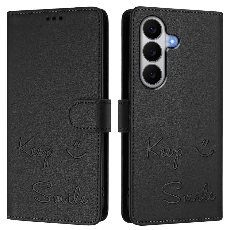 For Galaxy A27 5G Smile Embossing RFID Leather Phone Case