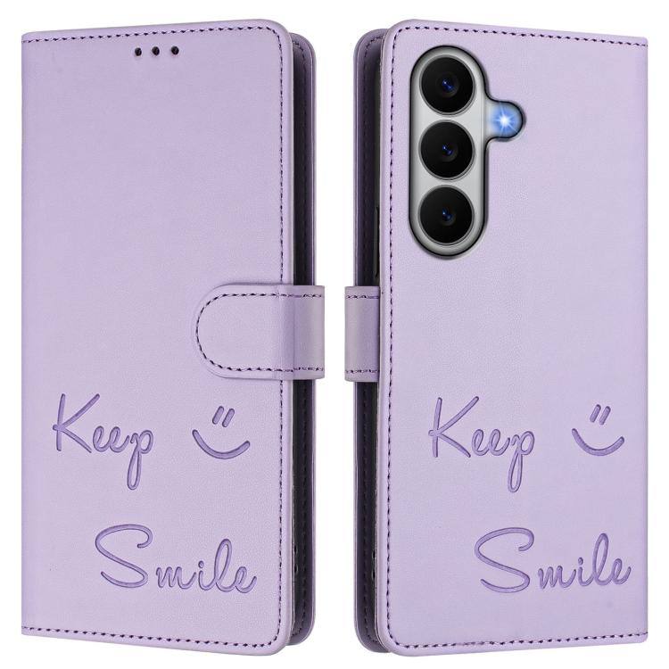 For Galaxy A27 5G Smile Embossing RFID Leather Phone Case