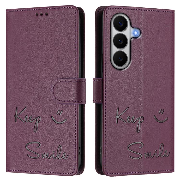 For Galaxy A27 5G Smile Embossing RFID Leather Phone Case
