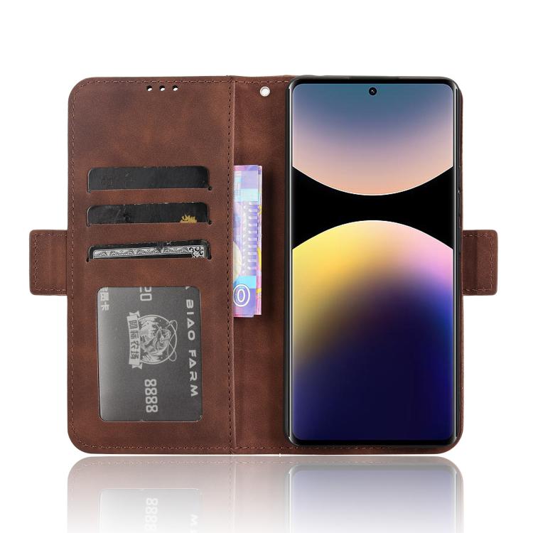 For Redmi Note 14 Pro 4G Skin Feel Calf Texture Card Slots Leather Phone Case