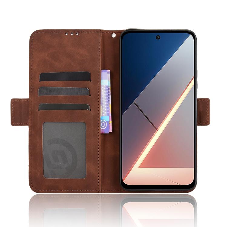 For Xiaomi Poco M7 4G 169mm Skin Feel Calf Texture Card Slots Leather Phone Case