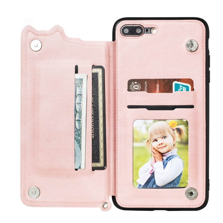 For iPhone 8 Plus & 7 Plus Mandala Embossed PU + TPU Case with Holder & Card Slots & Photo Frame & Hand Strap