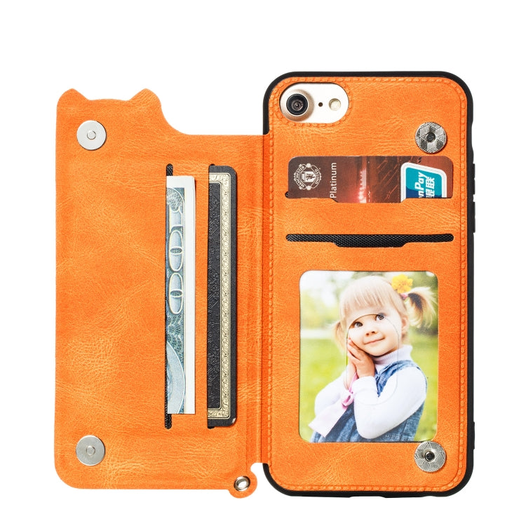 For iPhone 8 & 7 Mandala Embossed PU + TPU Case with Holder & Card Slots & Photo Frame & Hand Strap