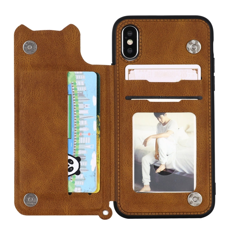 For iPhone XR Mandala Embossed PU + TPU Case with Holder & Card Slots & Photo Frame & Hand Strap