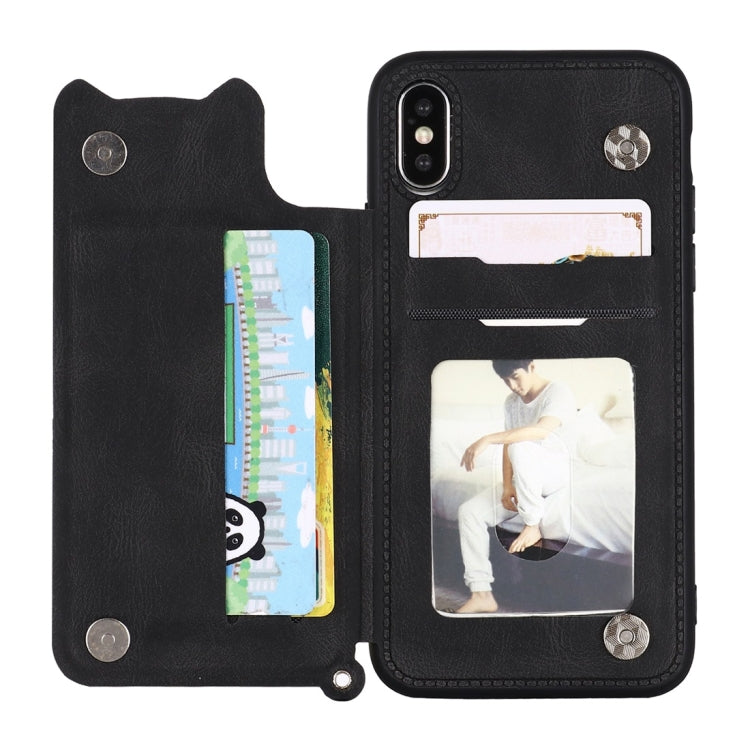For iPhone XS Max Mandala Embossed PU + TPU Case with Holder & Card Slots & Photo Frame & Hand Strap