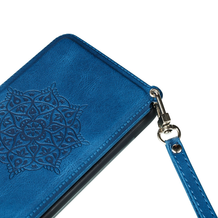 For iPhone 11 Pro Mandala Embossed PU + TPU Case with Holder & Card Slots & Photo Frame & Hand Strap