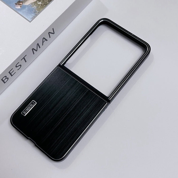 For Motorola Moto Razr 50 Ultra PC Hybrid Aluminum Alloy Brushed Shockproof Phone Case