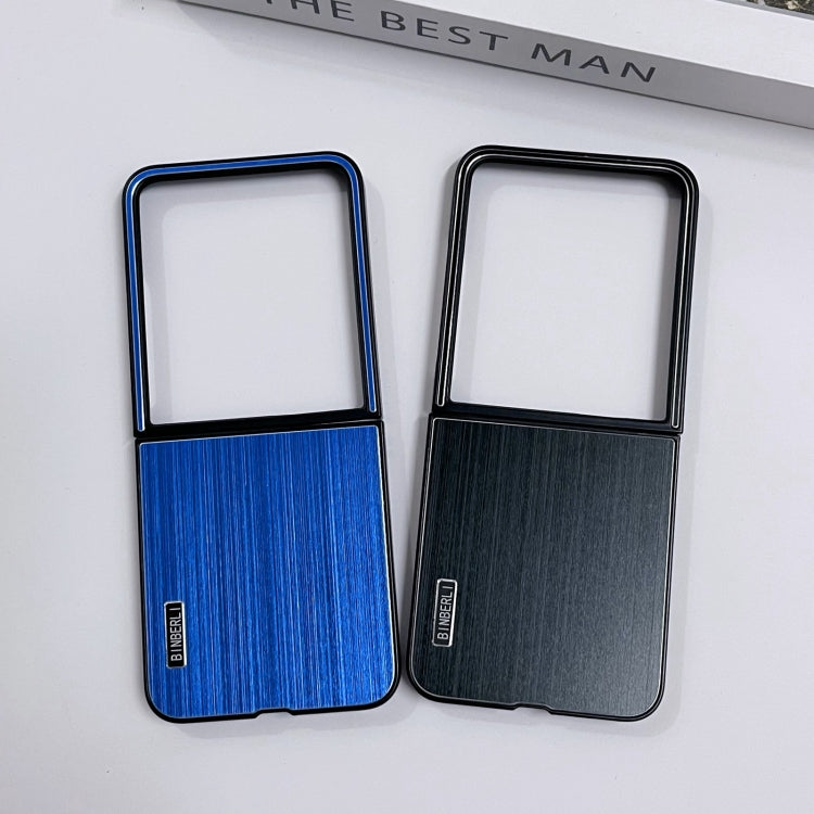 For Motorola Moto Razr 50 Ultra PC Hybrid Aluminum Alloy Brushed Shockproof Phone Case
