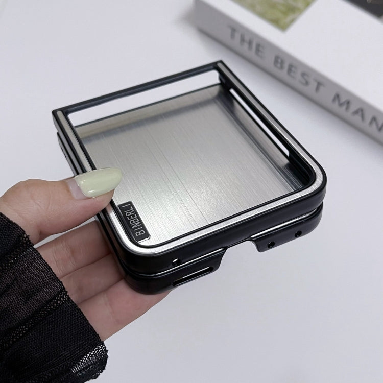 For Motorola Moto Razr 50 Ultra PC Hybrid Aluminum Alloy Brushed Shockproof Phone Case