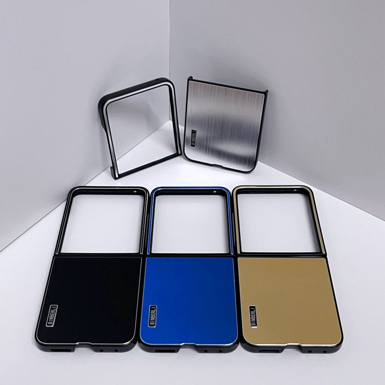 For Motorola Moto Razr 50 Ultra PC Hybrid Aluminum Alloy Brushed Shockproof Phone Case