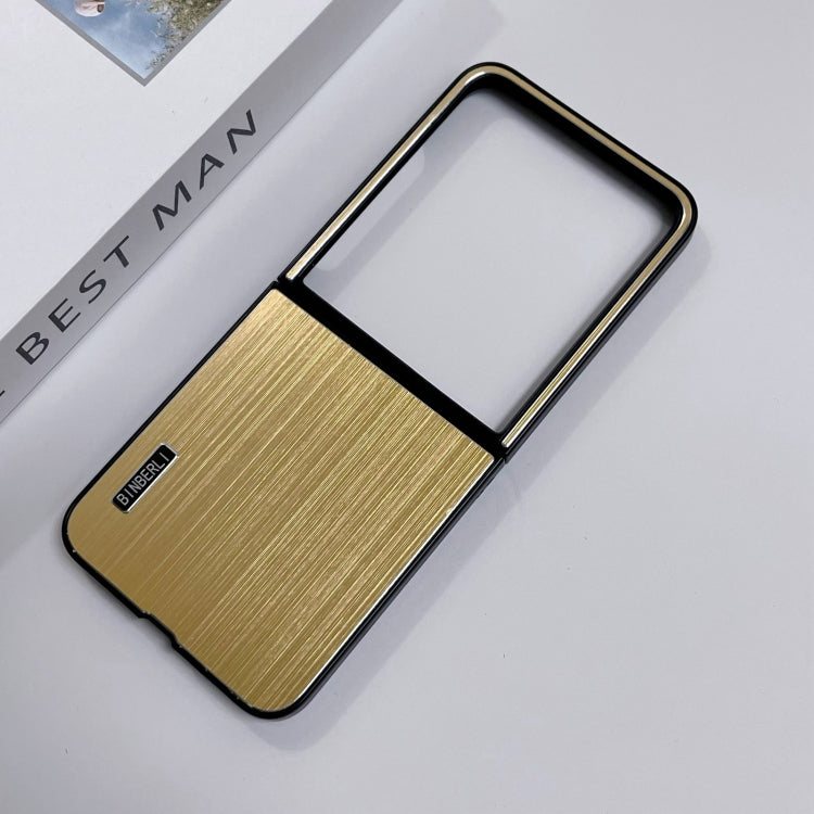 For Motorola Moto Razr 50 Ultra PC Hybrid Aluminum Alloy Brushed Shockproof Phone Case