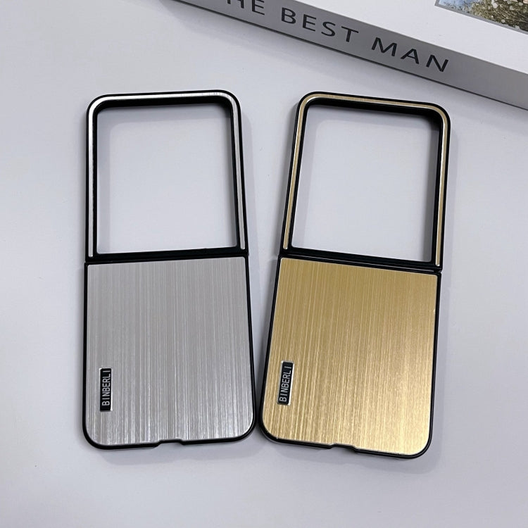 For Motorola Moto Razr 50 Ultra PC Hybrid Aluminum Alloy Brushed Shockproof Phone Case