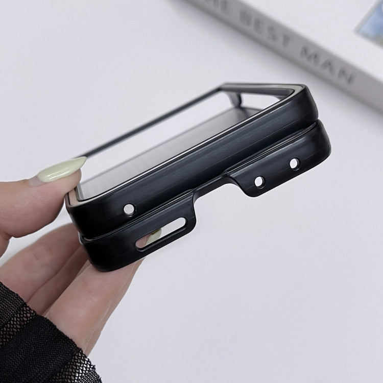 For Motorola Moto Razr 50 Ultra PC Hybrid Aluminum Alloy Brushed Shockproof Phone Case
