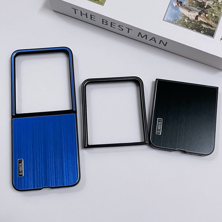For Motorola Moto Razr 50 Ultra PC Hybrid Aluminum Alloy Brushed Shockproof Phone Case