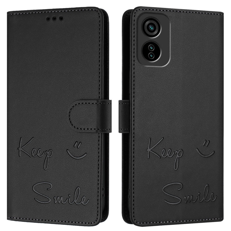 For Tecno Pop 6c / itel A18 Smile Embossing RFID Leather Phone Case