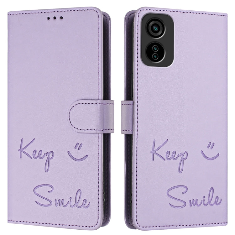 For Tecno Pop 6c / itel A18 Smile Embossing RFID Leather Phone Case