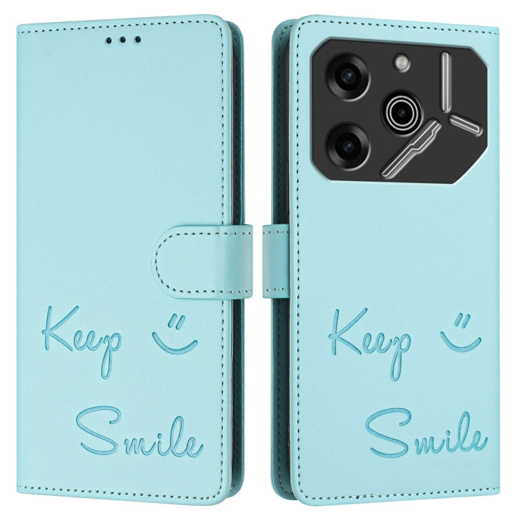 For Tecno Pova 6 Pro / Pova 6 5G Smile Embossing RFID Leather Phone Case