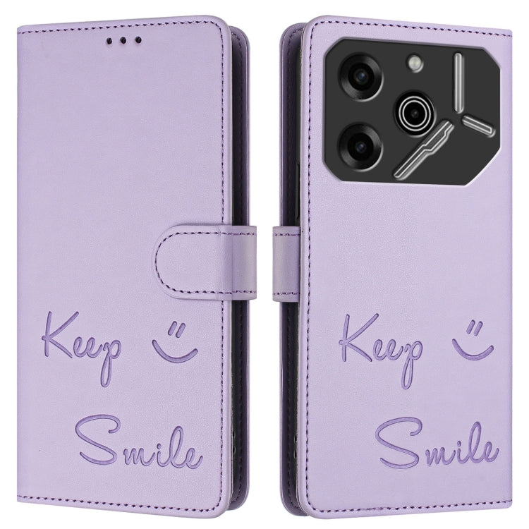 For Tecno Pova 6 Pro / Pova 6 5G Smile Embossing RFID Leather Phone Case