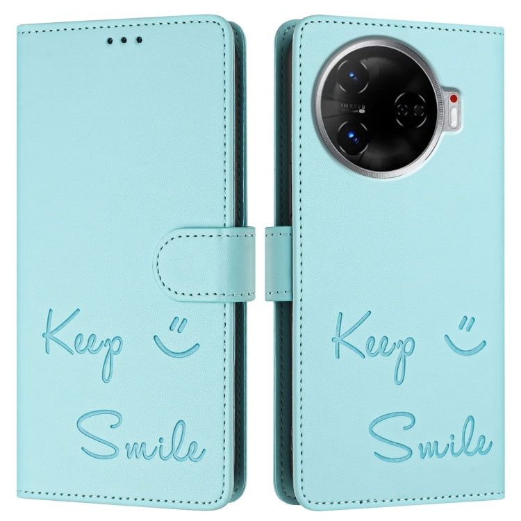 For Tecno Camon 30 Pro 5G Smile Embossing RFID Leather Phone Case