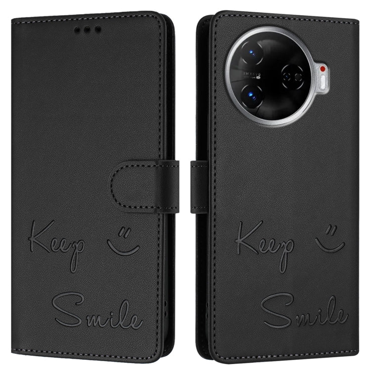 For Tecno Camon 30 Pro 5G Smile Embossing RFID Leather Phone Case