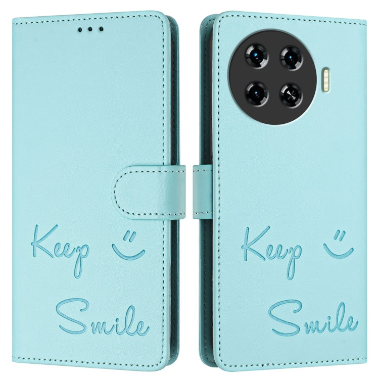 For Tecno Spark 20 Pro+ Smile Embossing RFID Leather Phone Case
