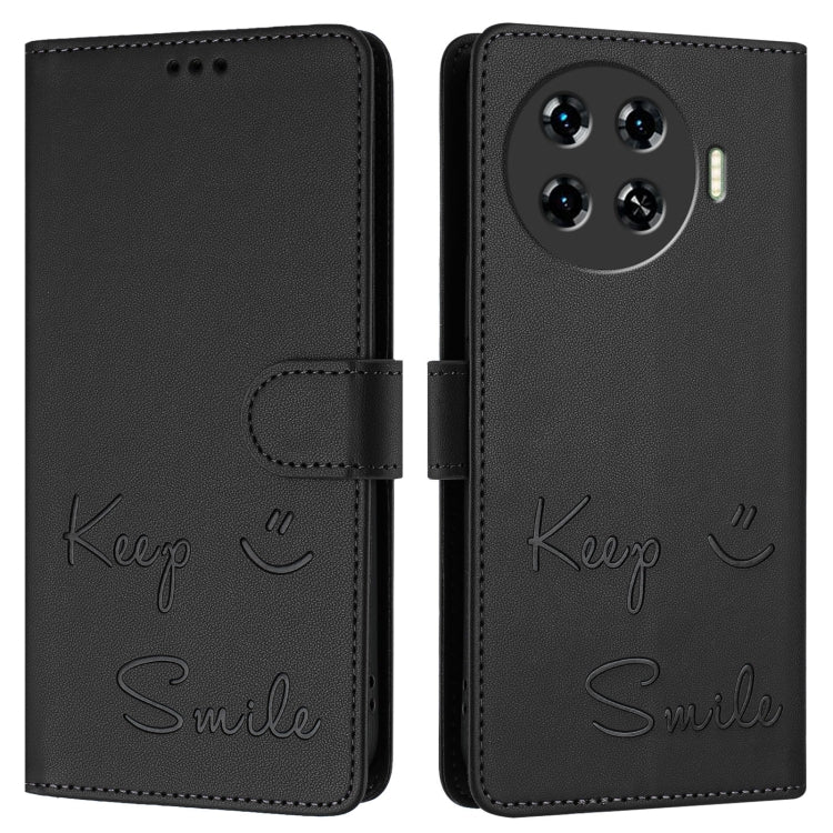 For Tecno Spark 20 Pro+ Smile Embossing RFID Leather Phone Case