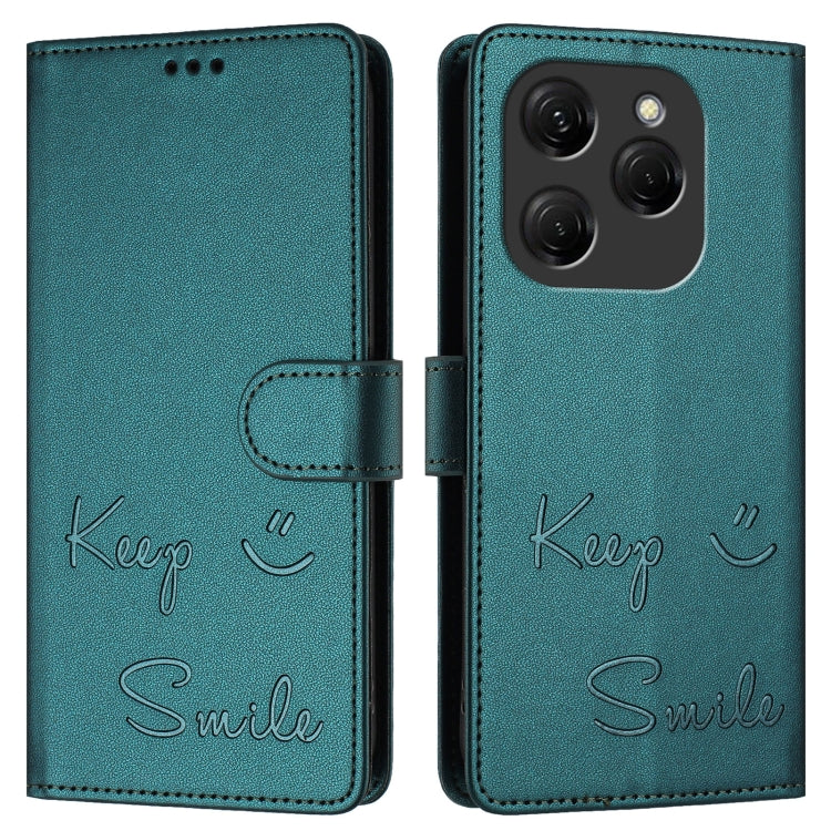 For Tecno Spark 20 Pro Smile Embossing RFID Leather Phone Case
