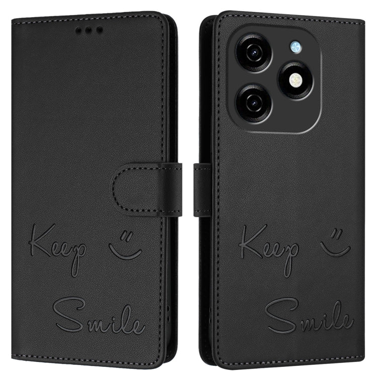 For Tecno Spark 20 Smile Embossing RFID Leather Phone Case