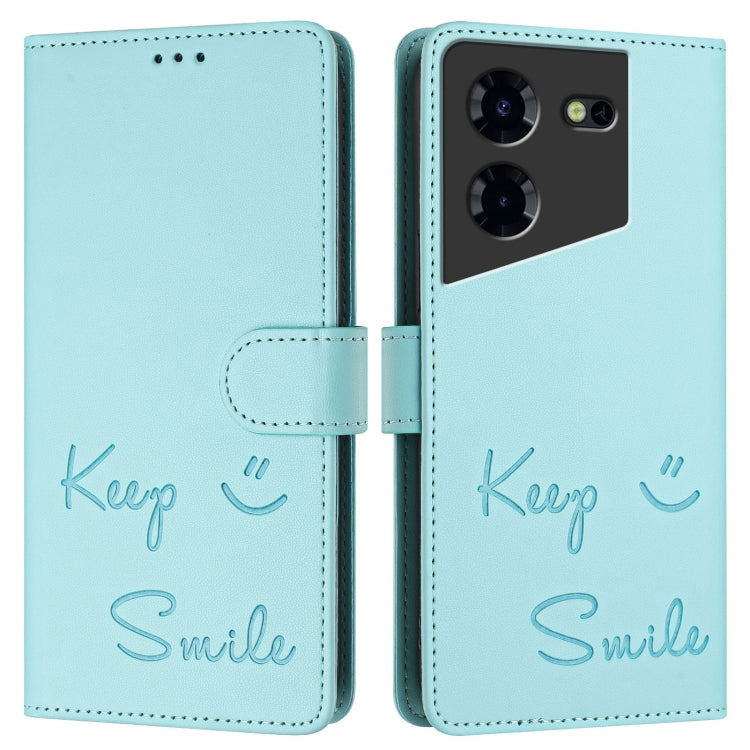 For Tecno Pova 5 Pro 5G Smile Embossing RFID Leather Phone Case