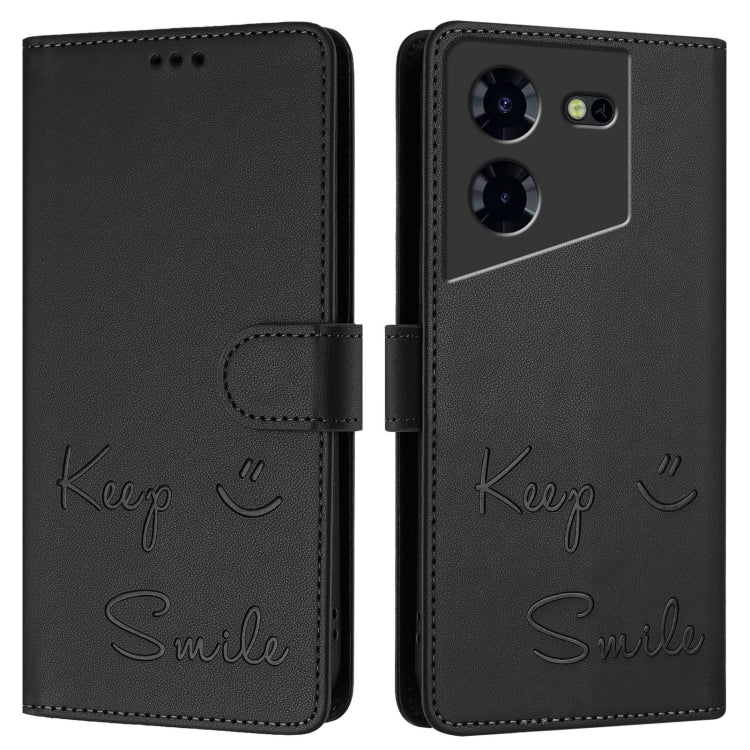 For Tecno Pova 5 Pro 5G Smile Embossing RFID Leather Phone Case