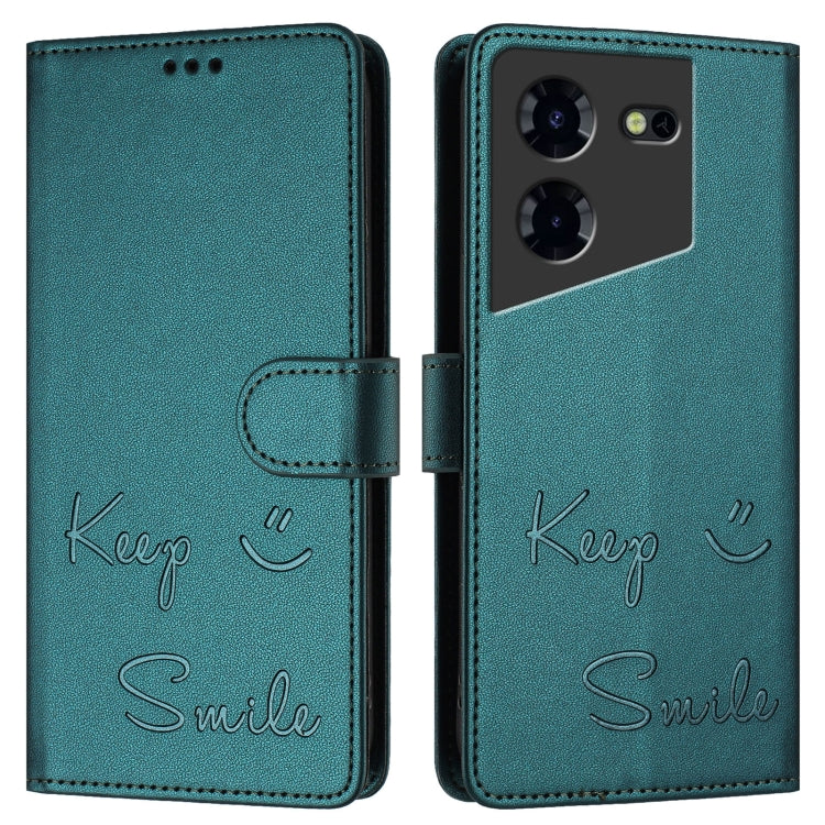 For Tecno Pova 5 Pro 5G Smile Embossing RFID Leather Phone Case