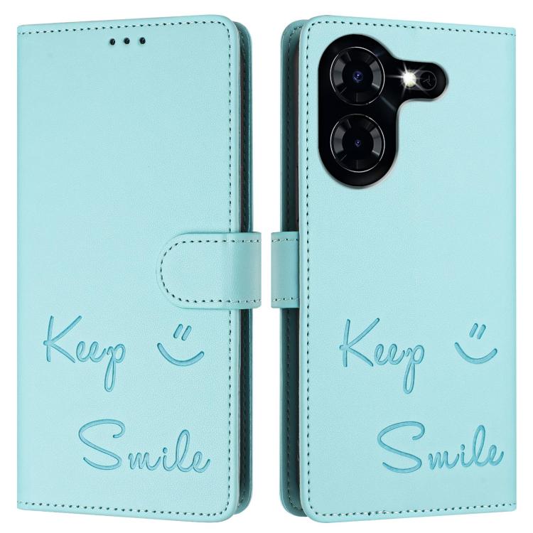 For Tecno Pova 5 4G Smile Embossing RFID Leather Phone Case