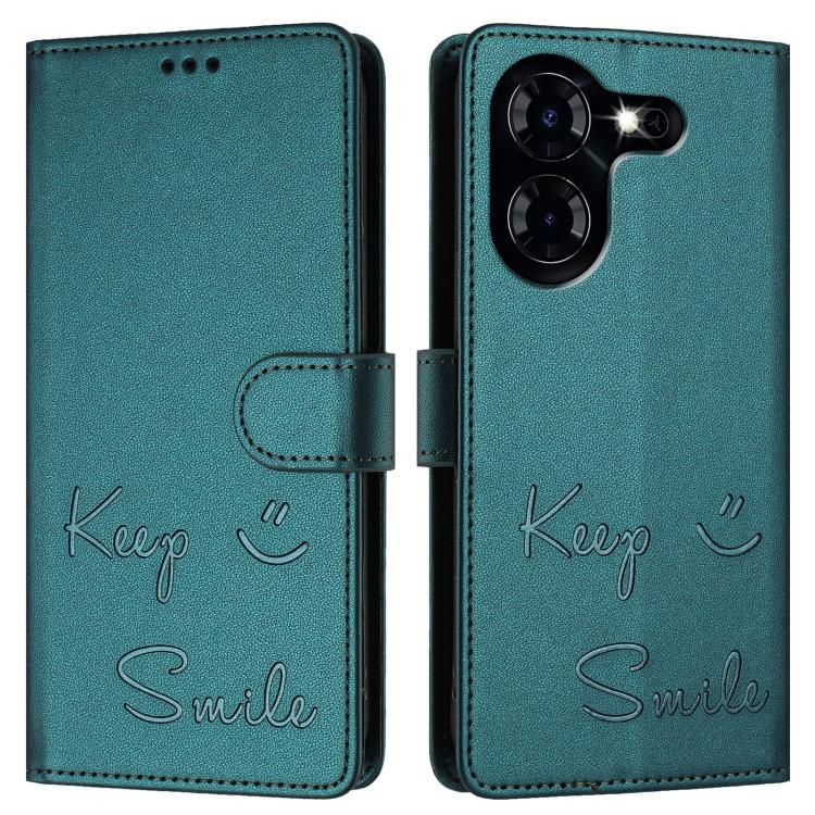 For Tecno Pova 5 4G Smile Embossing RFID Leather Phone Case