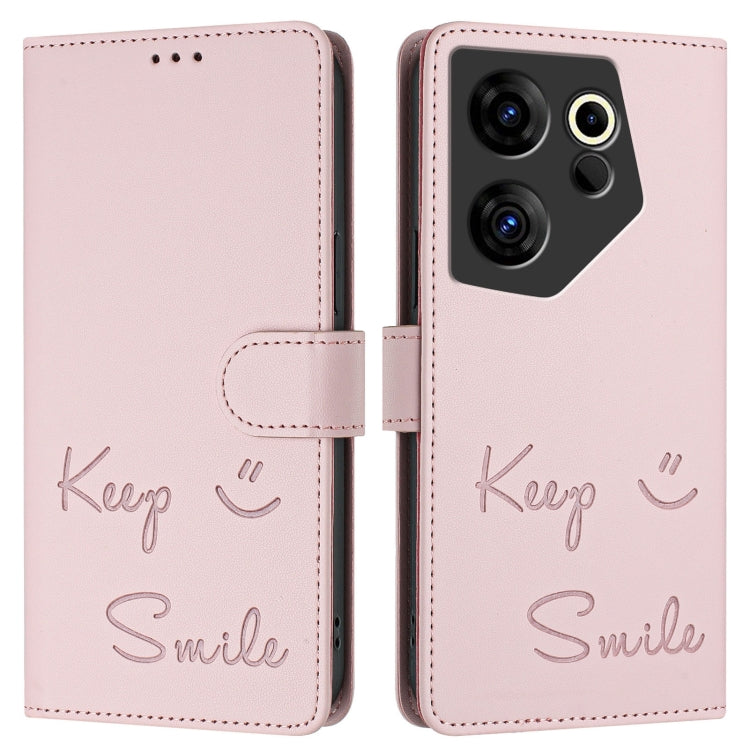 For Tecno Camon 20 Premier 5G Smile Embossing RFID Leather Phone Case