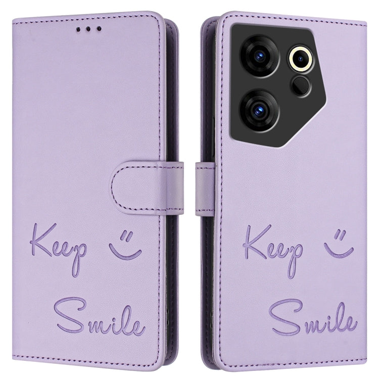 For Tecno Camon 20 Premier 5G Smile Embossing RFID Leather Phone Case