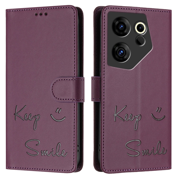 For Tecno Camon 20 Premier 5G Smile Embossing RFID Leather Phone Case