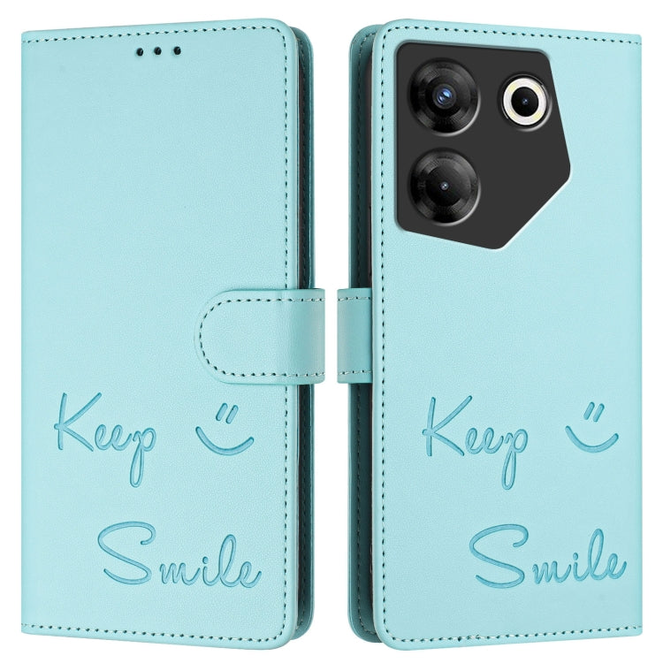 For Tecno Camon 20 Pro 5G Smile Embossing RFID Leather Phone Case