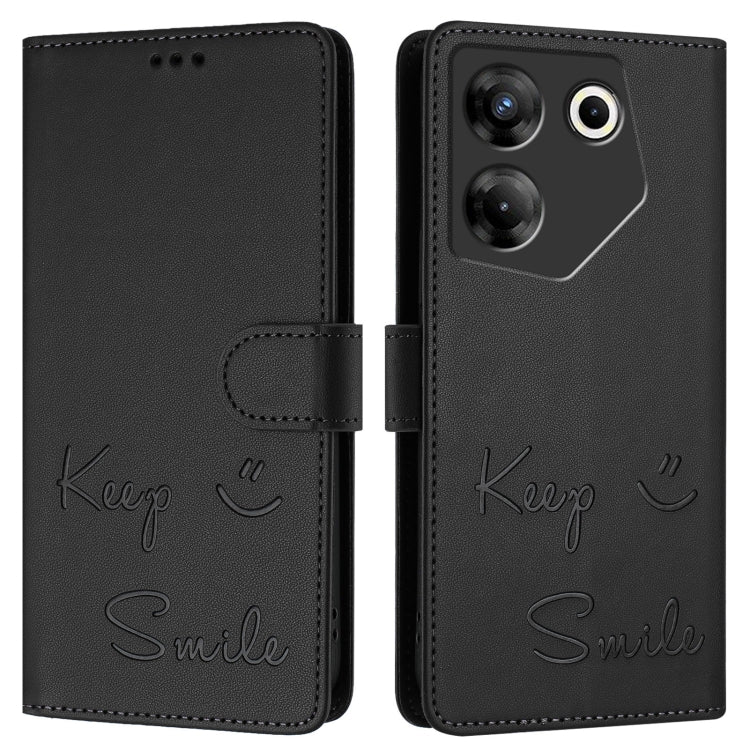 For Tecno Camon 20 Pro 5G Smile Embossing RFID Leather Phone Case