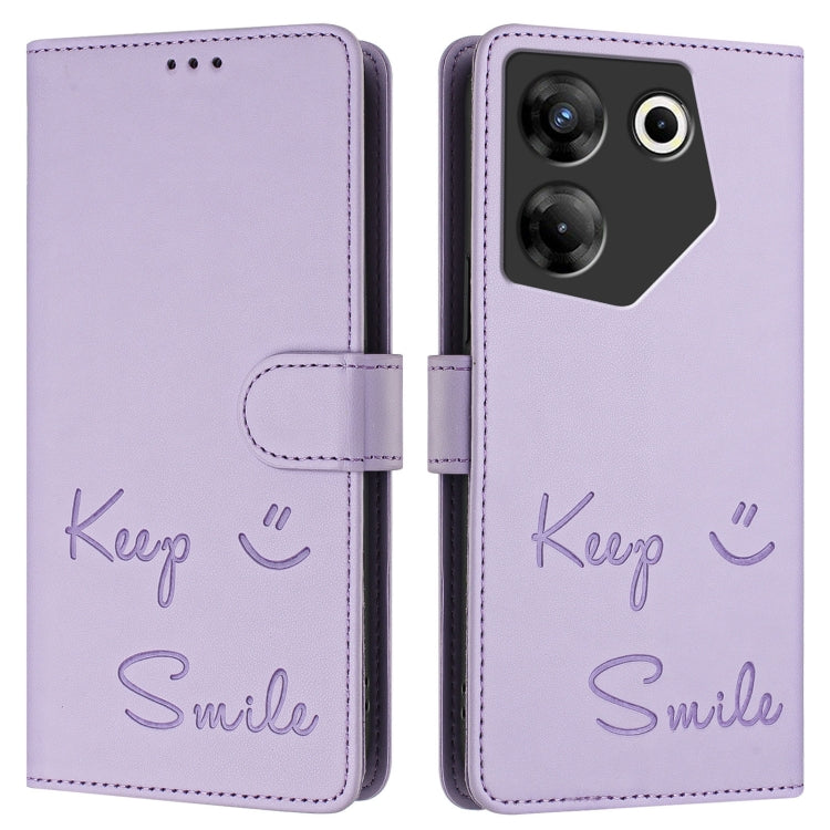 For Tecno Camon 20 Pro 5G Smile Embossing RFID Leather Phone Case