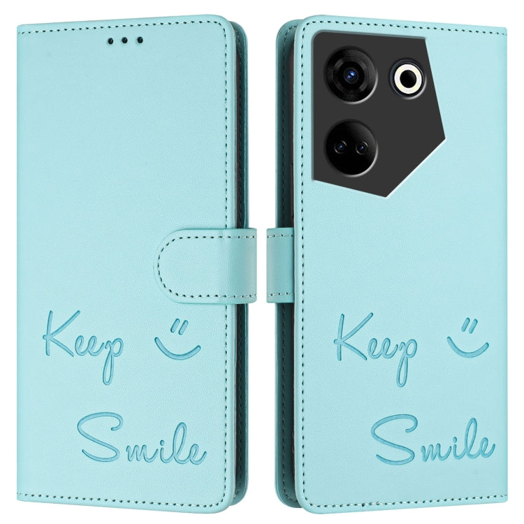 For Tecno Camon 20 / 20 Pro 4G Smile Embossing RFID Leather Phone Case