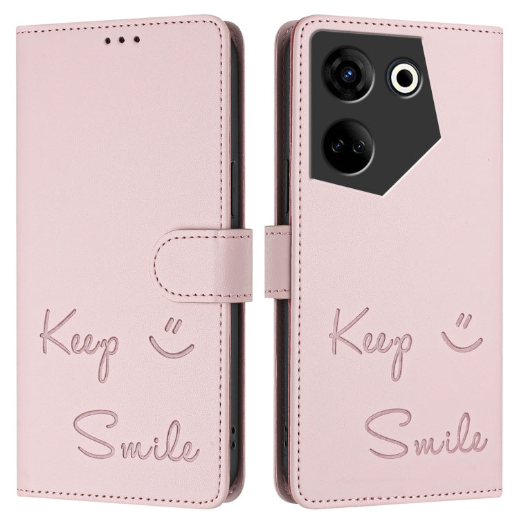 For Tecno Camon 20 / 20 Pro 4G Smile Embossing RFID Leather Phone Case