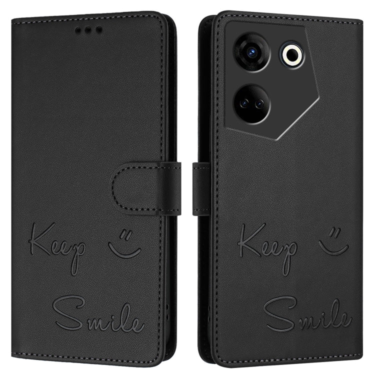 For Tecno Camon 20 / 20 Pro 4G Smile Embossing RFID Leather Phone Case