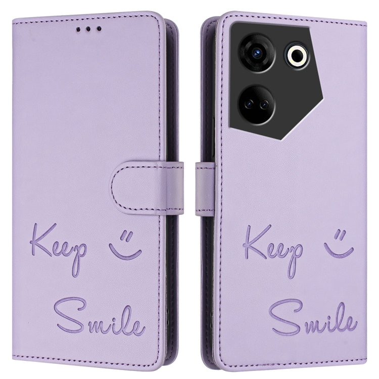 For Tecno Camon 20 / 20 Pro 4G Smile Embossing RFID Leather Phone Case