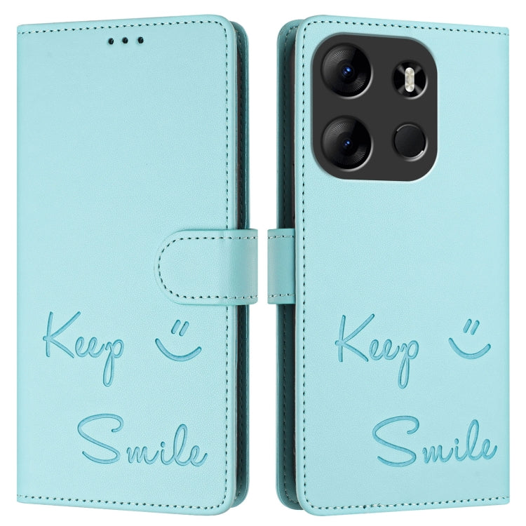 For Tecno Spark Go 2023 Smile Embossing RFID Leather Phone Case