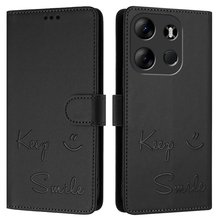 For Tecno Spark Go 2023 Smile Embossing RFID Leather Phone Case