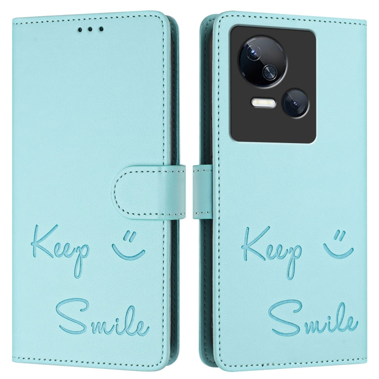 For Tecno Spark 10 5G Smile Embossing RFID Leather Phone Case