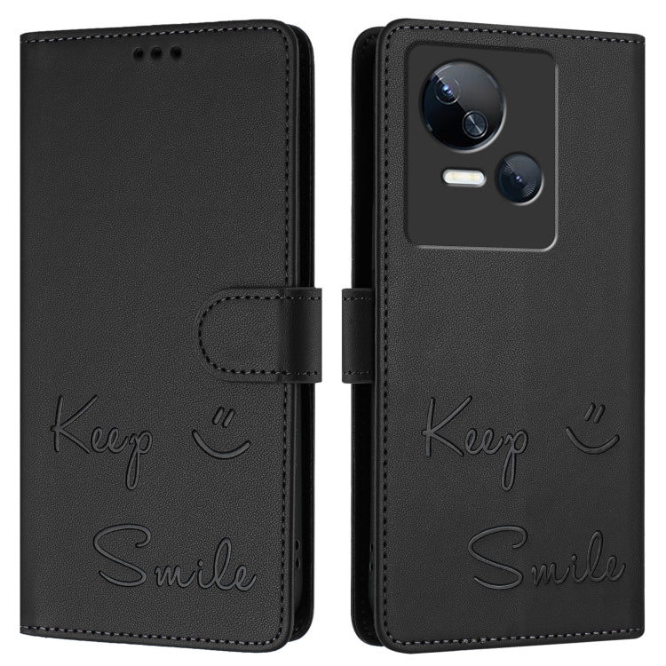 For Tecno Spark 10 5G Smile Embossing RFID Leather Phone Case