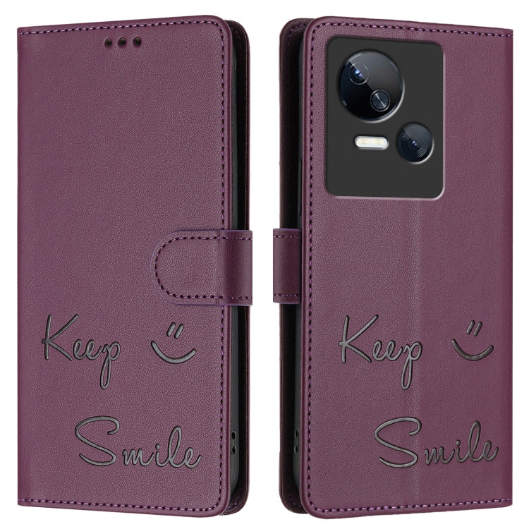 For Tecno Spark 10 5G Smile Embossing RFID Leather Phone Case