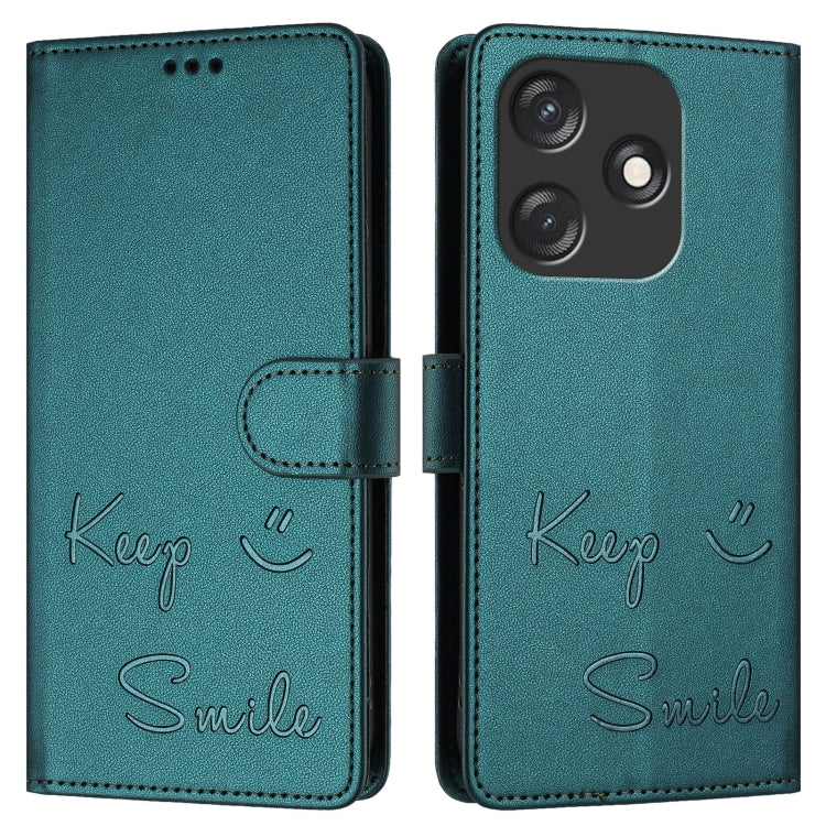 For Tecno Spark 10C Smile Embossing RFID Leather Phone Case